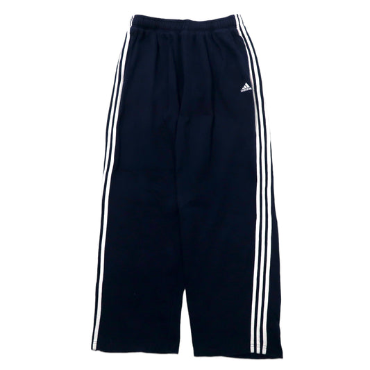 日本然リトテ-古着オンライン-adidas ワイド スウェットパンツ XL ネイビー コットン 3ストライプス サイドライン-