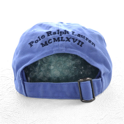 Polo by Ralph Lauren ビッグポニー刺繍 6パネルキャップ FREE ベルト ブルー コットン