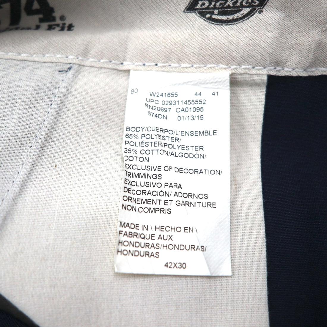Dickies 874 オリジナルフィット ワークパンツ チノパンツ XL ネイビー ポリエステル コットン