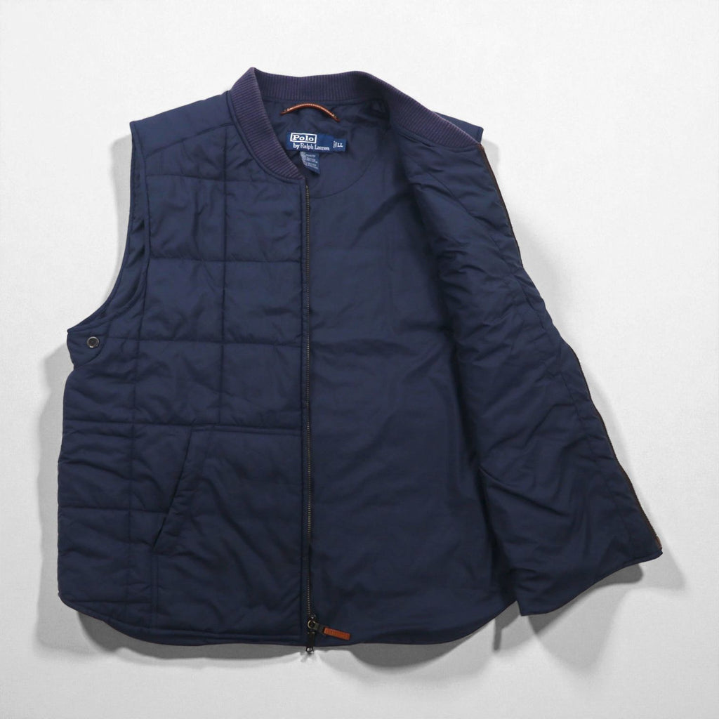 Polo Ralph Lauren Quilted Vest, XL, Navy, Padded, Double Pony Emblem Embroidered