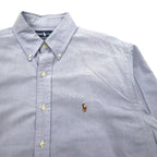 RALPH LAUREN 90年代 YARMOUTH ビッグサイズ オックスフォード ボタンダウンシャツ L ブルー スモールポニー刺繍