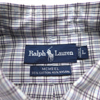 RALPH LAUREN 90年代 MCMEEL ビッグサイズ ボタンダウンシャツ L ブルー チェック スモールポニー刺繍