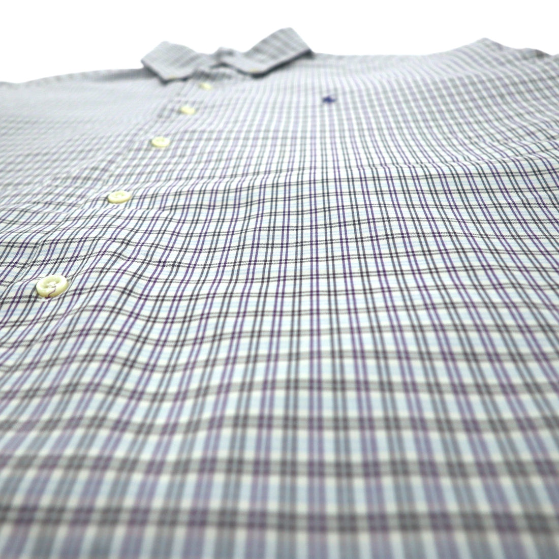 RALPH LAUREN 90年代 MCMEEL ビッグサイズ ボタンダウンシャツ L ブルー チェック スモールポニー刺繍