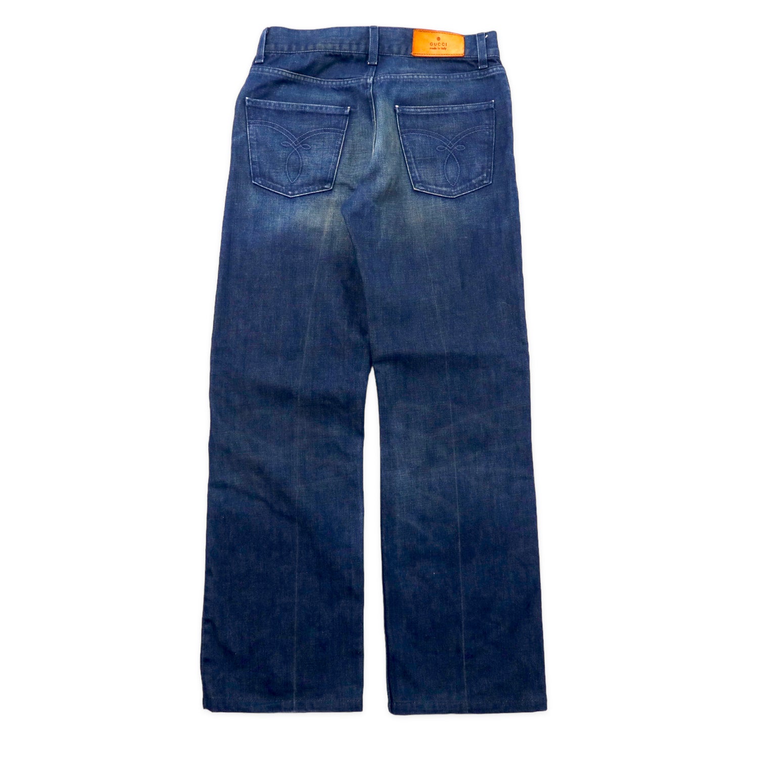 GUCCI Boots Cut Denim PANTS 46 Blue Vintage Processing 124046 
