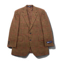 Polo by Ralph Lauren 90s Tweed 2B Tailored Jacket, Size L, Brown, Gun Club Check, Wool, Made in Japan