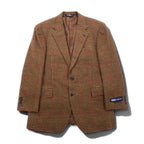 Polo by Ralph Lauren 90s Tweed 2B Tailored Jacket, Size L, Brown, Gun Club Check, Wool, Made in Japan