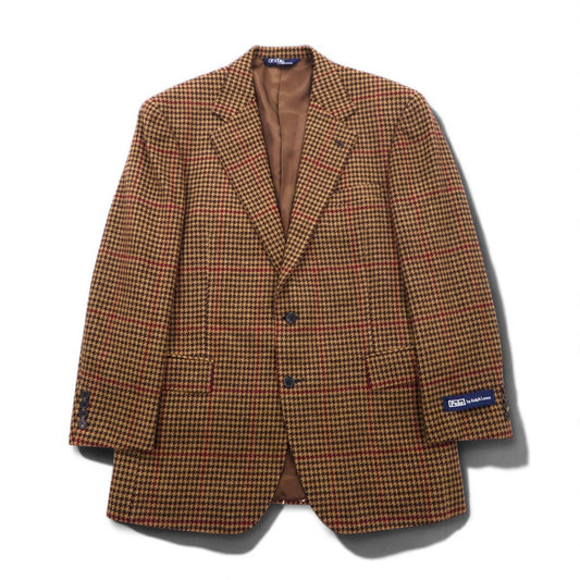 Polo by Ralph Lauren 90年代 ツイード 2B テーラードジャケット L ブラウン ガンクラブチェック ウール 日本製