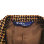 Polo by Ralph Lauren 90s Tweed 2B Tailored Jacket, Size L, Brown, Gun Club Check, Wool, Made in Japan