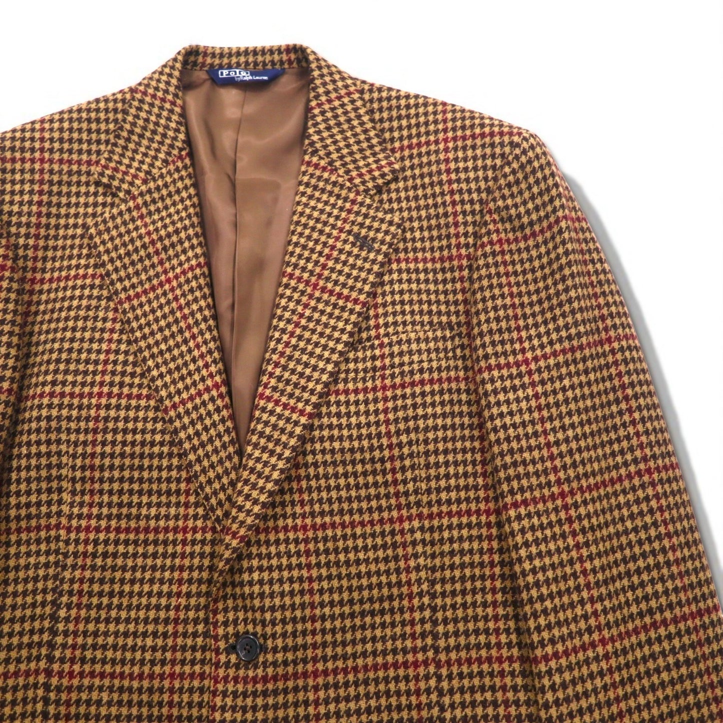 Polo by Ralph Lauren 90年代 ツイード 2B テーラードジャケット L ブラウン ガンクラブチェック ウール 日本製