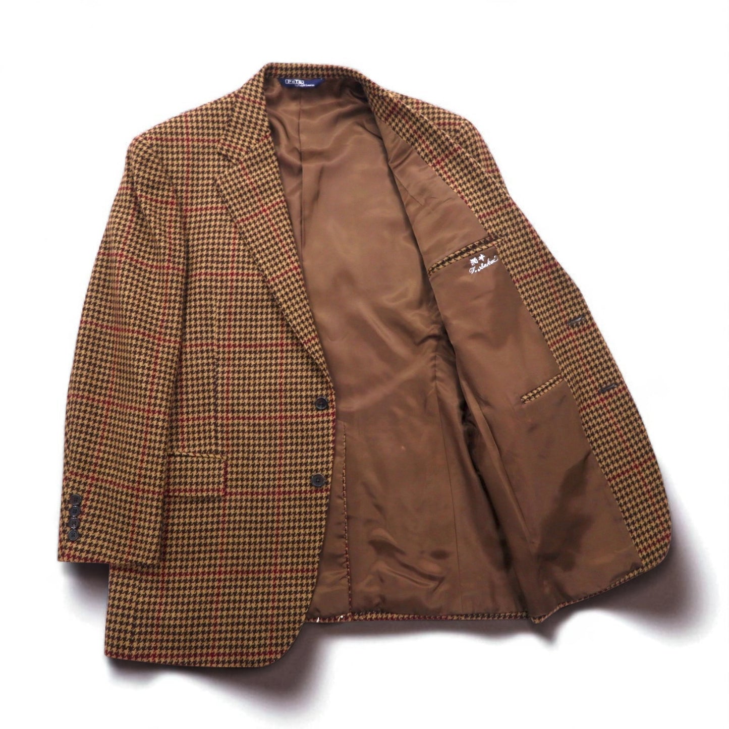 Polo by Ralph Lauren 90年代 ツイード 2B テーラードジャケット L ブラウン ガンクラブチェック ウール 日本製