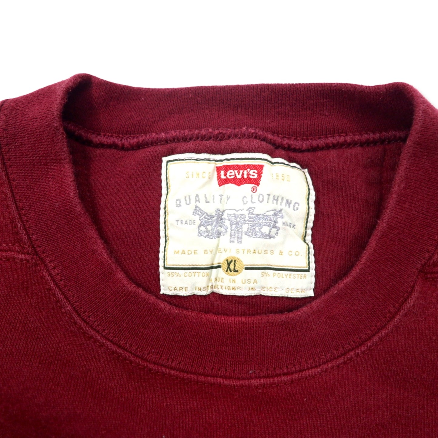 Levi's USA製 90年代 ロゴプリント スウェット XL レッド コットン 裏起毛 ビッグサイズ