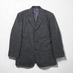 90s Vintage Blazer by DOMINIQUE MORLOTTI. Houndstooth 3B Tweed Tailored Jacket, Size M, Glen Check, Made in Japan.