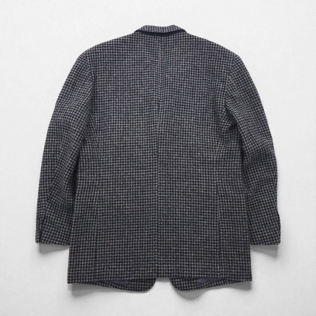 90s Vintage Blazer by DOMINIQUE MORLOTTI. Houndstooth 3B Tweed Tailored Jacket, Size M, Glen Check, Made in Japan.