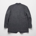 90s Vintage Blazer by DOMINIQUE MORLOTTI. Houndstooth 3B Tweed Tailored Jacket, Size M, Glen Check, Made in Japan.
