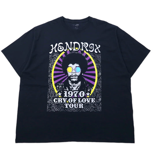 日本然リトテ-古着オンライン-PURPLE HAZE ジミヘンドリックス バンドTシャツ 4X ブラック コットン JIMI HENDRIX ビッグサイズ-PURPLE HAZE Jimi Hendrix Band T-Shirt 4X Black Cotton JIMI HENDRIX Big Size