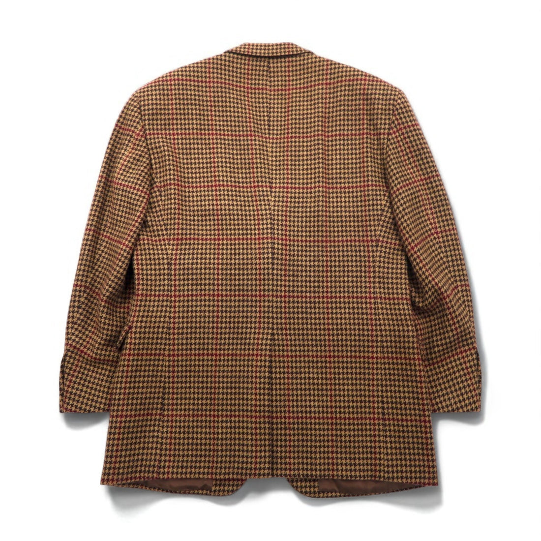 Polo by Ralph Lauren 90s Tweed 2B Tailored Jacket, Size L, Brown, Gun Club Check, Wool, Made in Japan