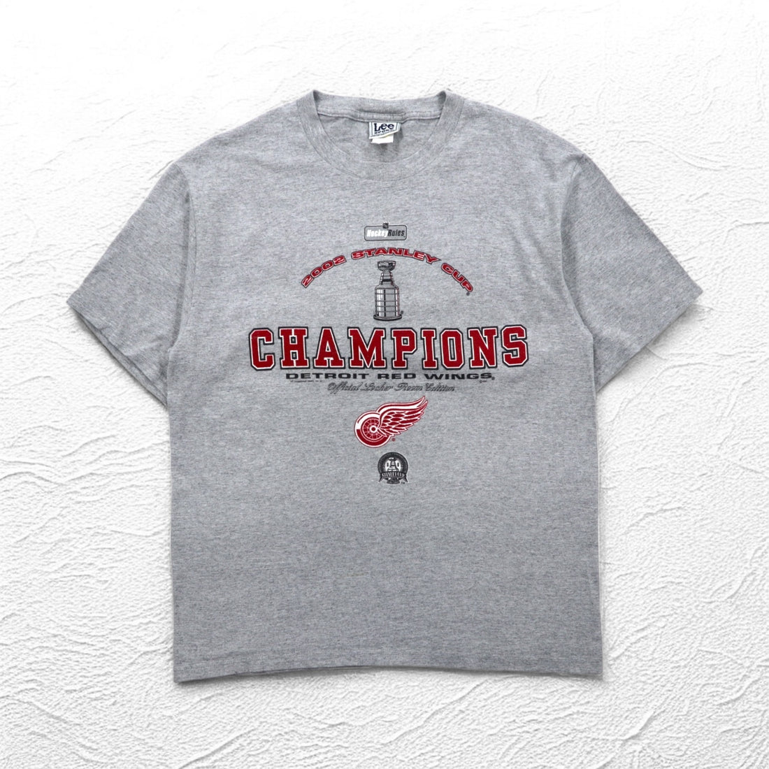 Lee SPORT 90s NHL Printed T-Shirt, Large, Grey, Cotton, DETROIT RED WINGS