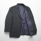 90s Vintage Blazer by DOMINIQUE MORLOTTI. Houndstooth 3B Tweed Tailored Jacket, Size M, Glen Check, Made in Japan.