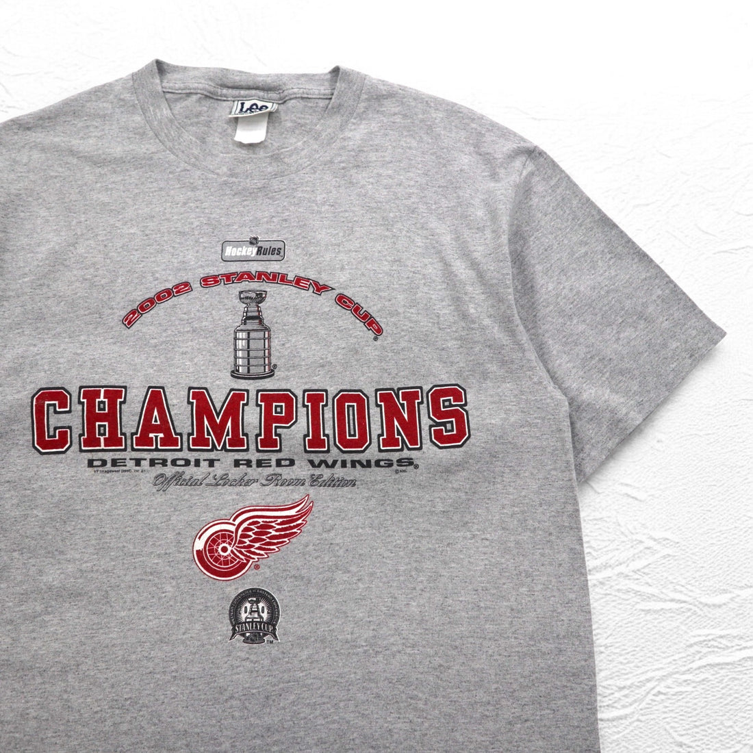 Lee SPORT 90s NHL Printed T-Shirt, Large, Grey, Cotton, DETROIT RED WINGS