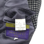 90s Vintage Blazer by DOMINIQUE MORLOTTI. Houndstooth 3B Tweed Tailored Jacket, Size M, Glen Check, Made in Japan.