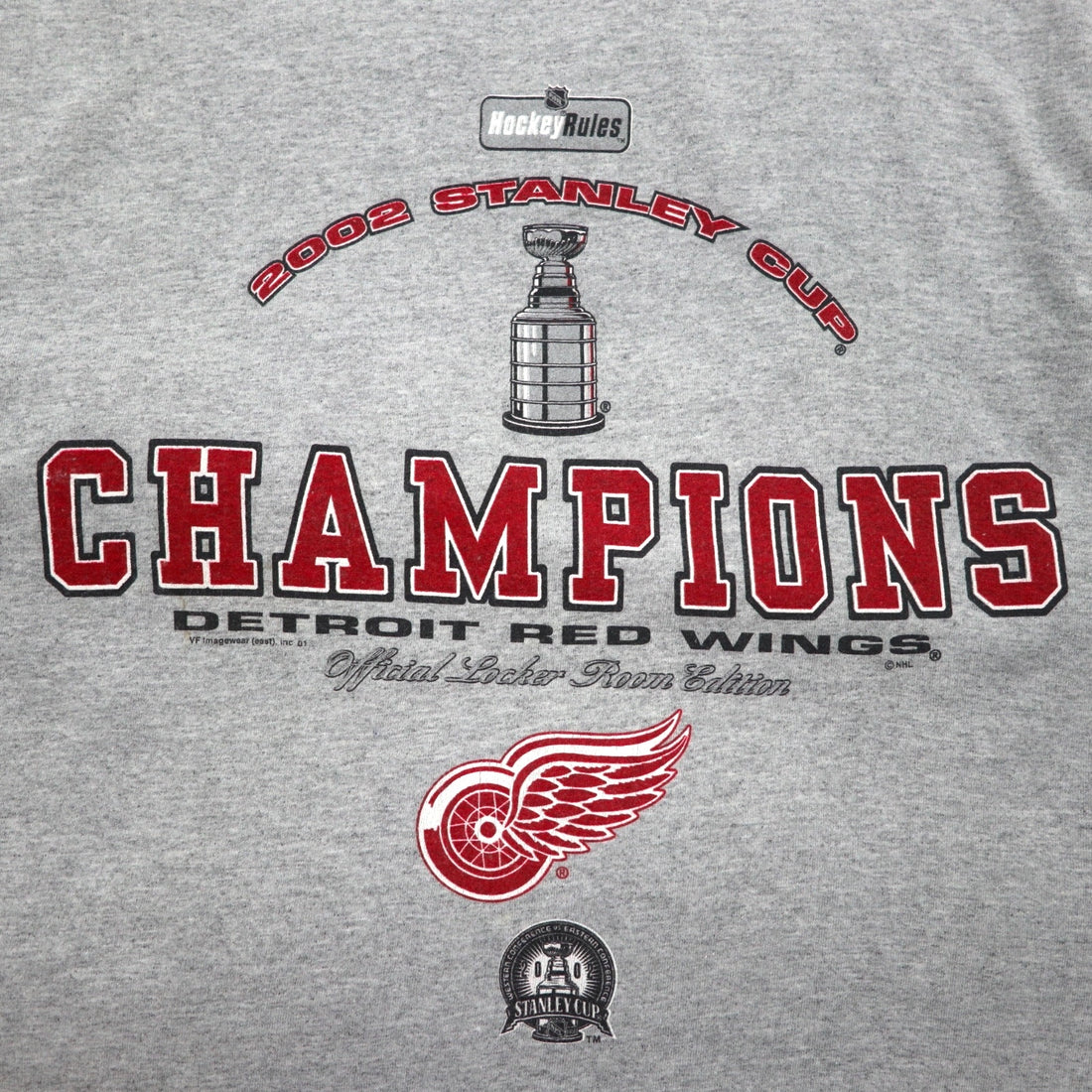 Lee SPORT 90s NHL Printed T-Shirt, Large, Grey, Cotton, DETROIT RED WINGS