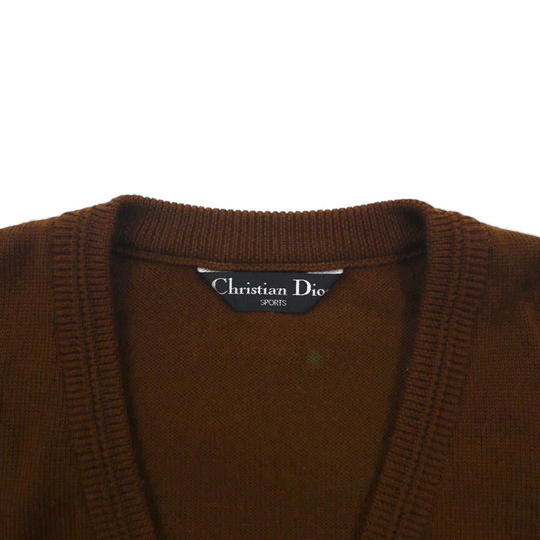 Christian Dior 90年代 Vネック ニット プレッピー セーター M ブラウン SPORTS 日本製