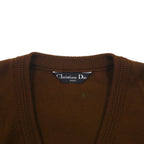 Christian Dior 90年代 Vネック ニット プレッピー セーター M ブラウン SPORTS 日本製
