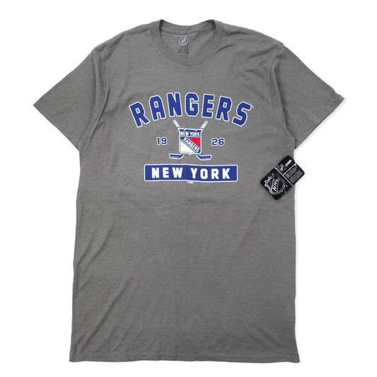 日本然リトテ-古着オンライン-NHL プリント Tシャツ L グレー コットン RANGERS 未使用品-NHL Print T-Shirt L Gray Cotton RANGERS Unused