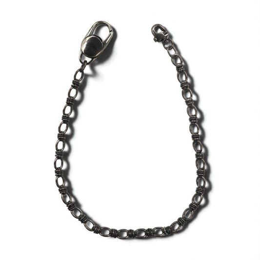 Jean Paul GAULTIER ヴィンテージ ガンメタル ウォレットチェーン シルバー メタル カラビナフック バイカー