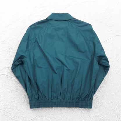 Burberrys 90年代 スウィングトップ ハリントンジャケット S グリーン 裏地ノバチェック切り替え ワンポイントロゴ刺繍 日本製