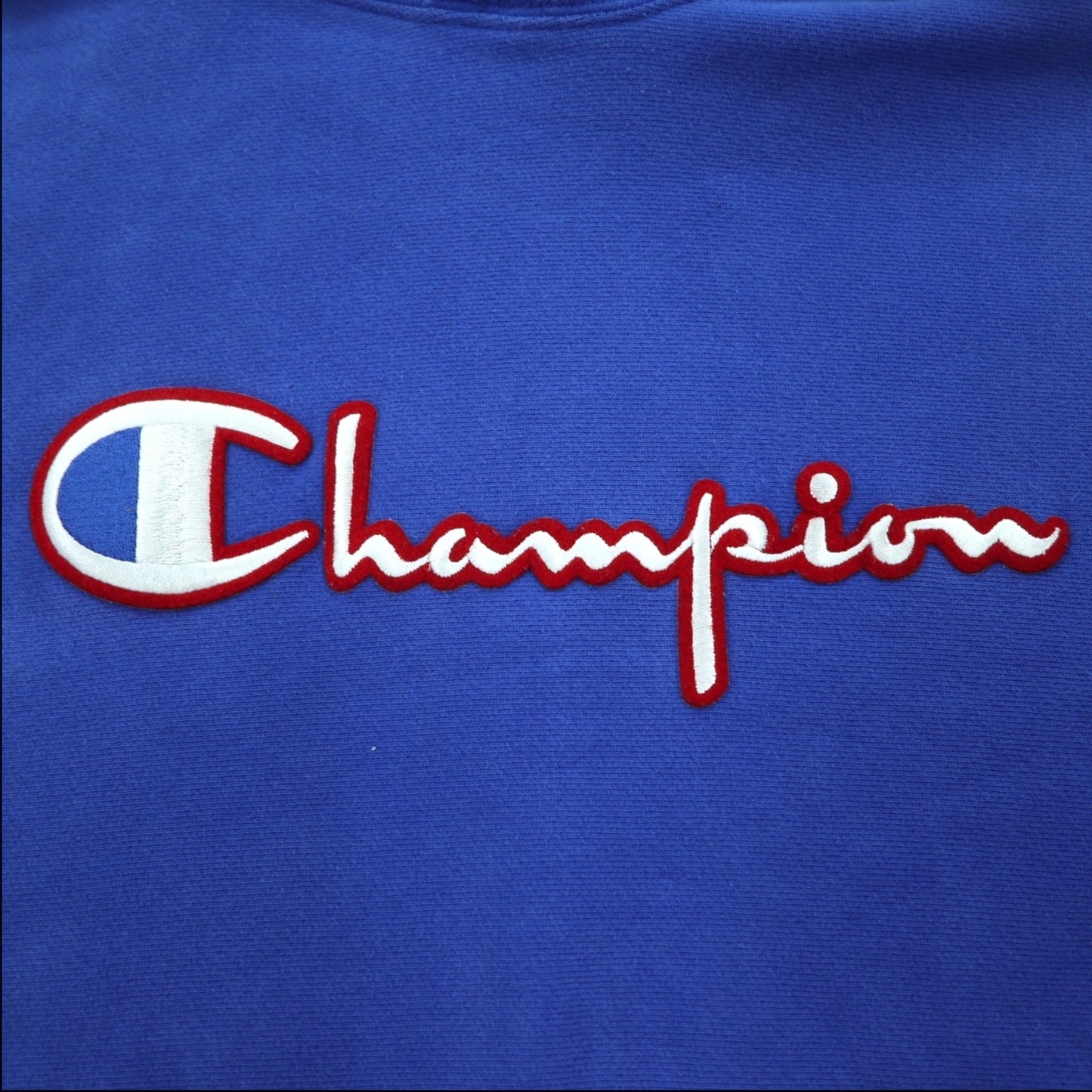 Champion リバースウィーブ REVERSE WEAVE プルオーバーパーカー XL ブルー スクリプトロゴ 青単タグ 復刻 ホンジュラス製