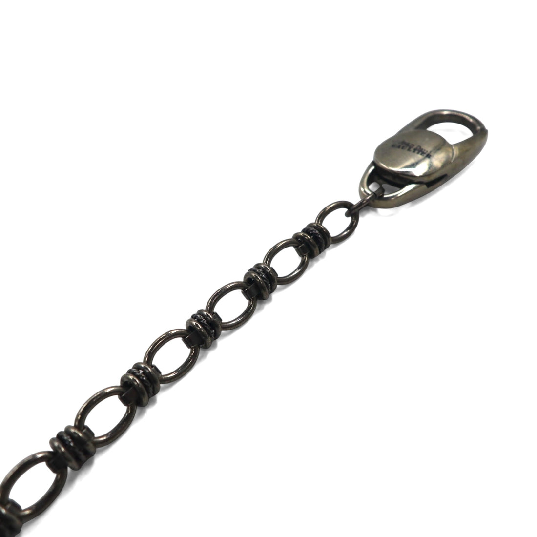 Jean Paul Gaultier Vintage Gunmetal Wallet Chain with Silver Metal Carabiner Hook for Bikers