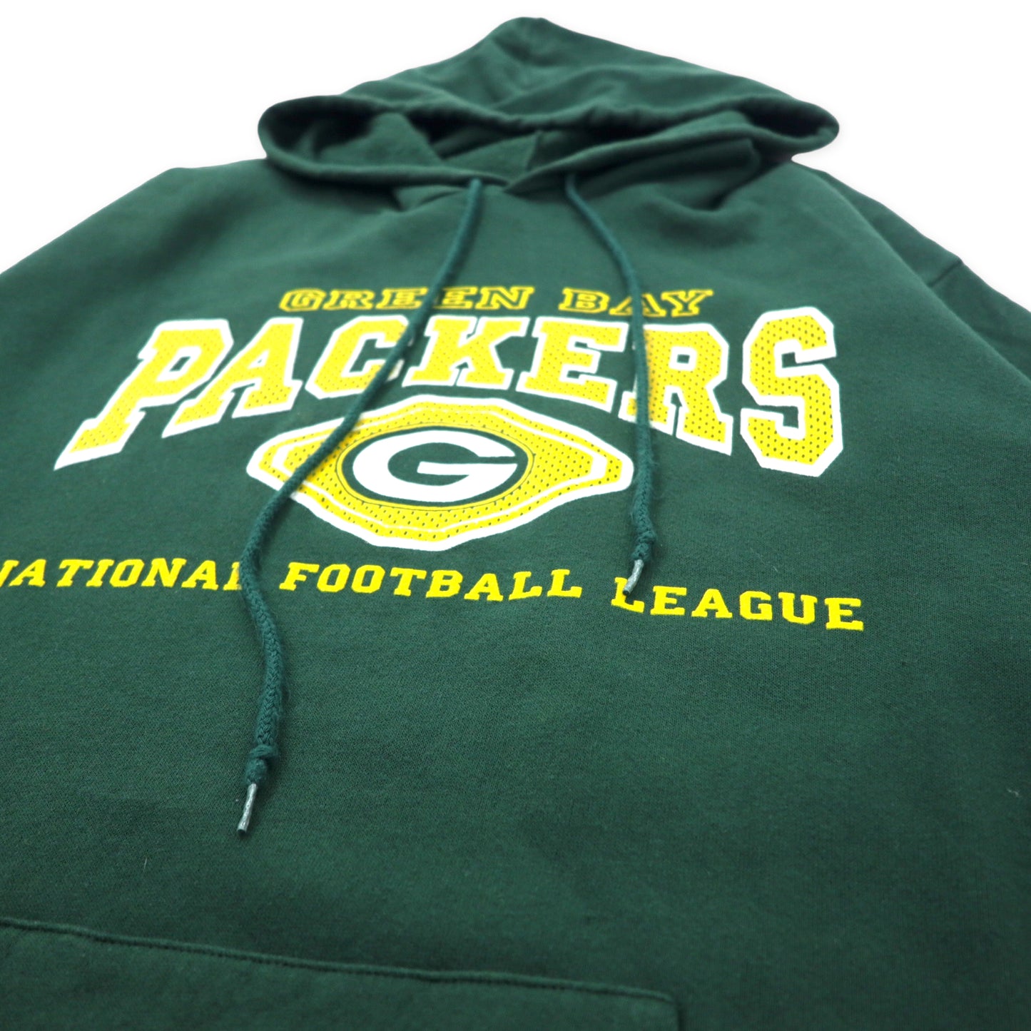 NFL Green Bay Packers フットボール プリントパーカー L グリーン コットン 裏起毛 パッカーズ ビッグサイズ メキシコ製