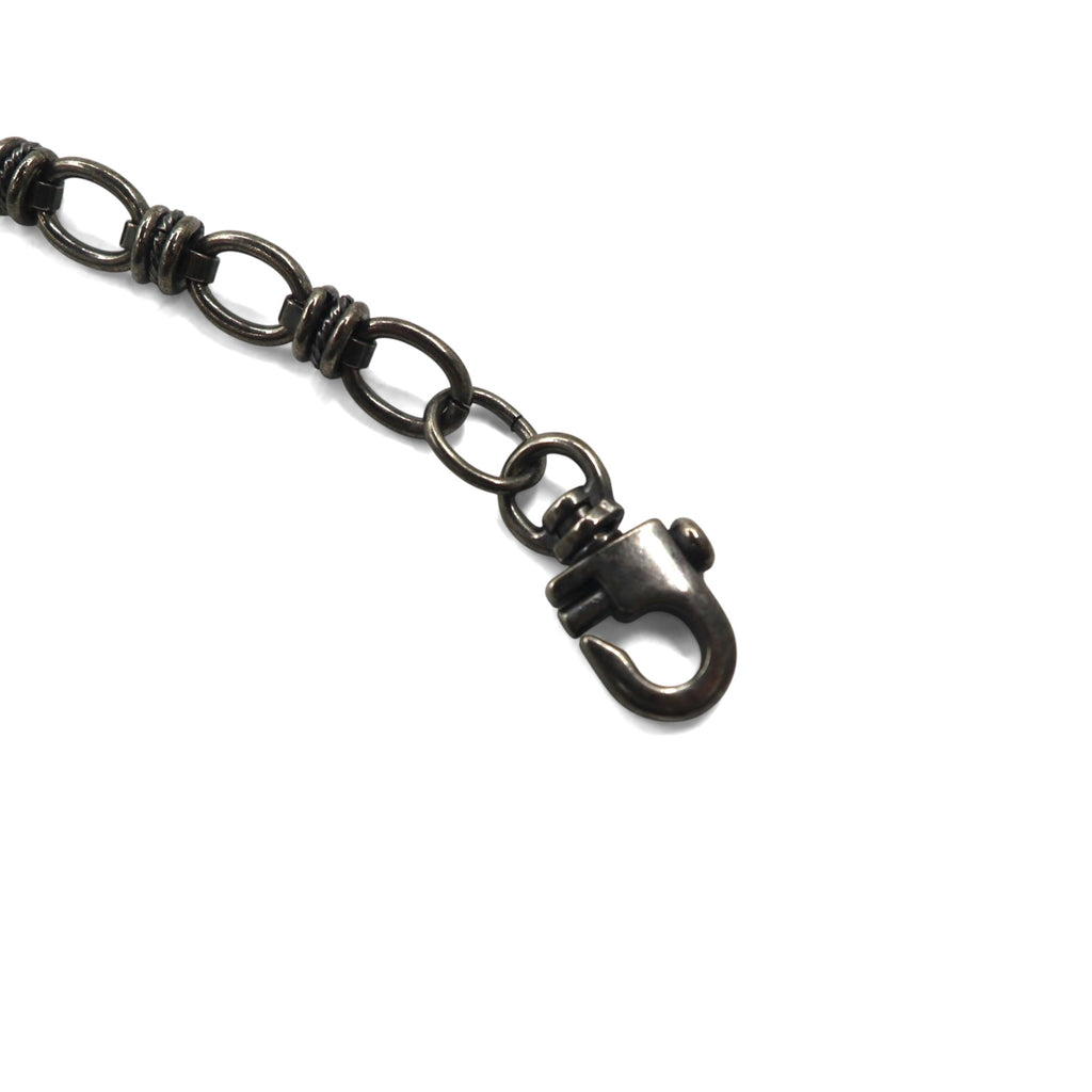 Jean Paul Gaultier Vintage Gunmetal Wallet Chain with Silver Metal Carabiner Hook for Bikers