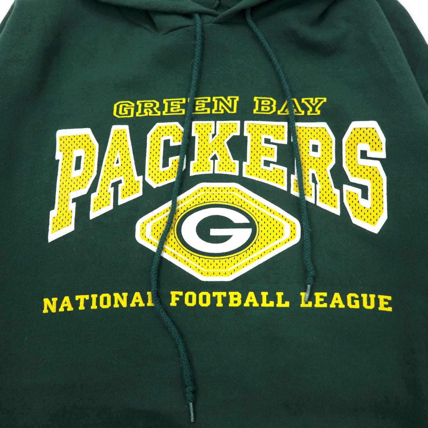 NFL Green Bay Packers フットボール プリントパーカー L グリーン コットン 裏起毛 パッカーズ ビッグサイズ メキシコ製