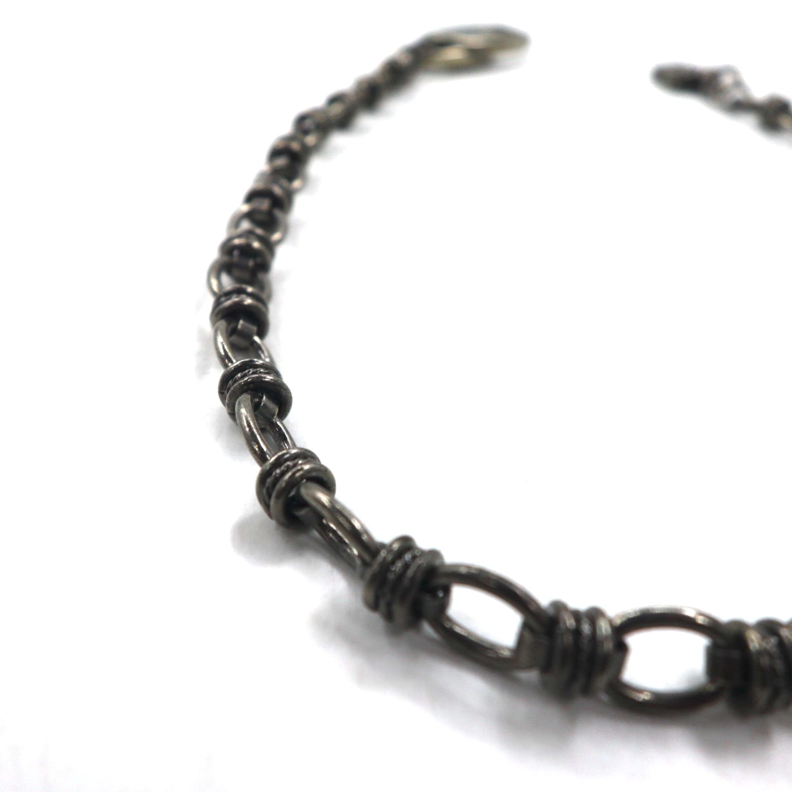 Jean Paul Gaultier Vintage Gunmetal Wallet Chain with Silver Metal