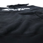Champion Reverse Weave Pullover Hoodie L Black Script Logo Blue Single Tag Reprint Made in Honduras