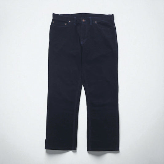 Polo Ralph Lauren コーデュロイ チノパンツ ワークパンツ L ネイビー レザーパッチ