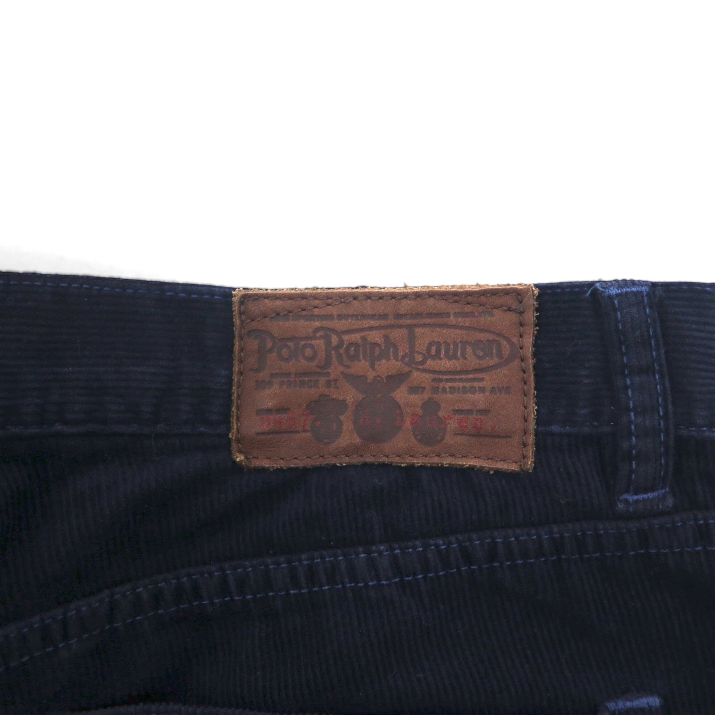 Polo Ralph Lauren Corduroy Chino Work Pants, Size L, Navy with Leather Patches