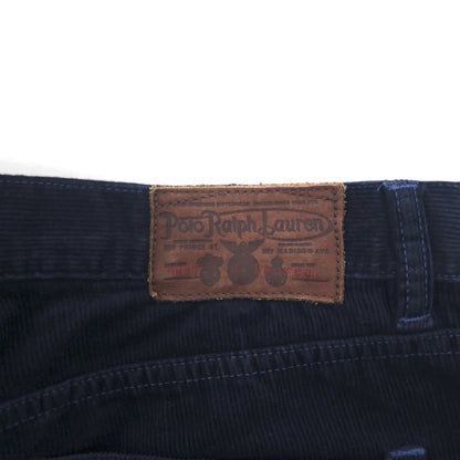 Polo Ralph Lauren Corduroy Chino Work Pants, Size L, Navy with Leather Patches
