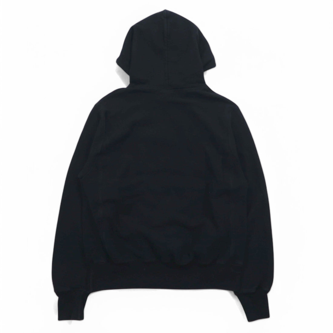 Champion Reverse Weave Pullover Hoodie L Black Script Logo Blue Single Tag Reprint Made in Honduras