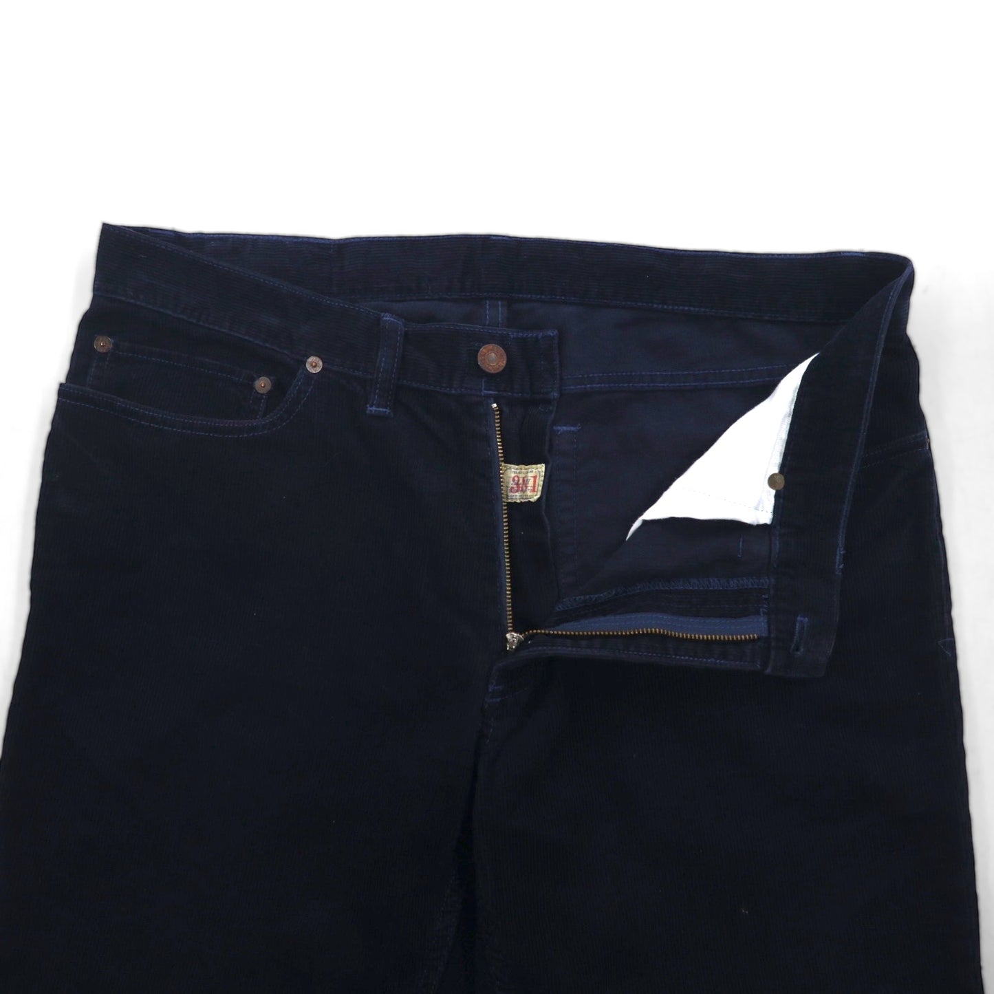 Polo Ralph Lauren Corduroy Chino Work Pants, Size L, Navy with Leather Patches