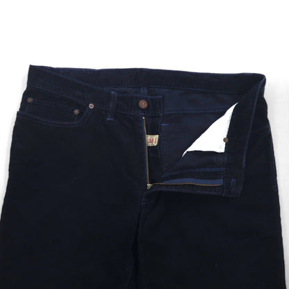 Polo Ralph Lauren Corduroy Chino Work Pants, Size L, Navy with Leather Patches