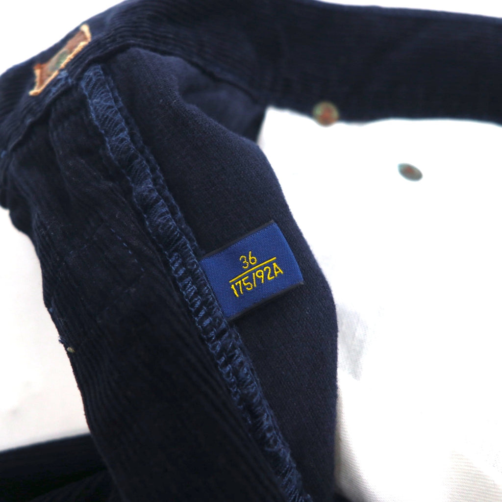 Polo Ralph Lauren コーデュロイ チノパンツ ワークパンツ L ネイビー レザーパッチ