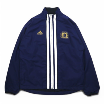adidas 90年代 万国旗タグ センター 3ストライプ ナイロン トラックジャケット ジャージ  L ネイビー Boston Marathon