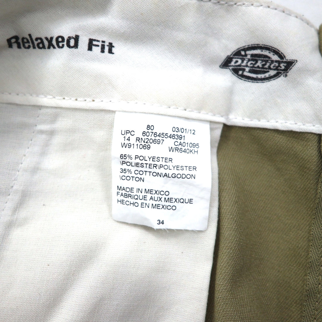 Dickies リラックスフィット RELAXED FIT ショート ワークパンツ ハーフパンツ L ベージュ 膝下丈 WR640 メキシコ製
