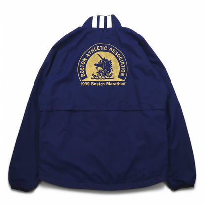 adidas 90年代 万国旗タグ センター 3ストライプ ナイロン トラックジャケット ジャージ  L ネイビー Boston Marathon