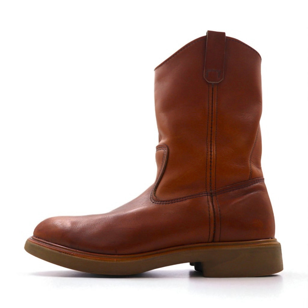 REDWING 87年 USA製 80s 11inch PECOS ペコスブーツ 30cm ブラウン レザー 1155 プリント羽タグ 縦羽