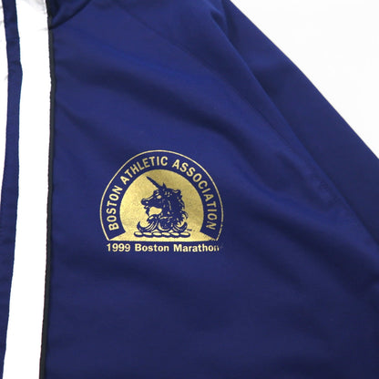 adidas 90年代 万国旗タグ センター 3ストライプ ナイロン トラックジャケット ジャージ  L ネイビー Boston Marathon