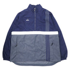 日本然リトテ-古着オンライン-adidas 90年代 ハーフジップ ナイロンジャケット XL ネイビー 3ストライプス 万国旗タグ ビッグサイズ-adidas 90's Half Zip Windbreaker XL Navy 3 Striped Banners Tag Big Size